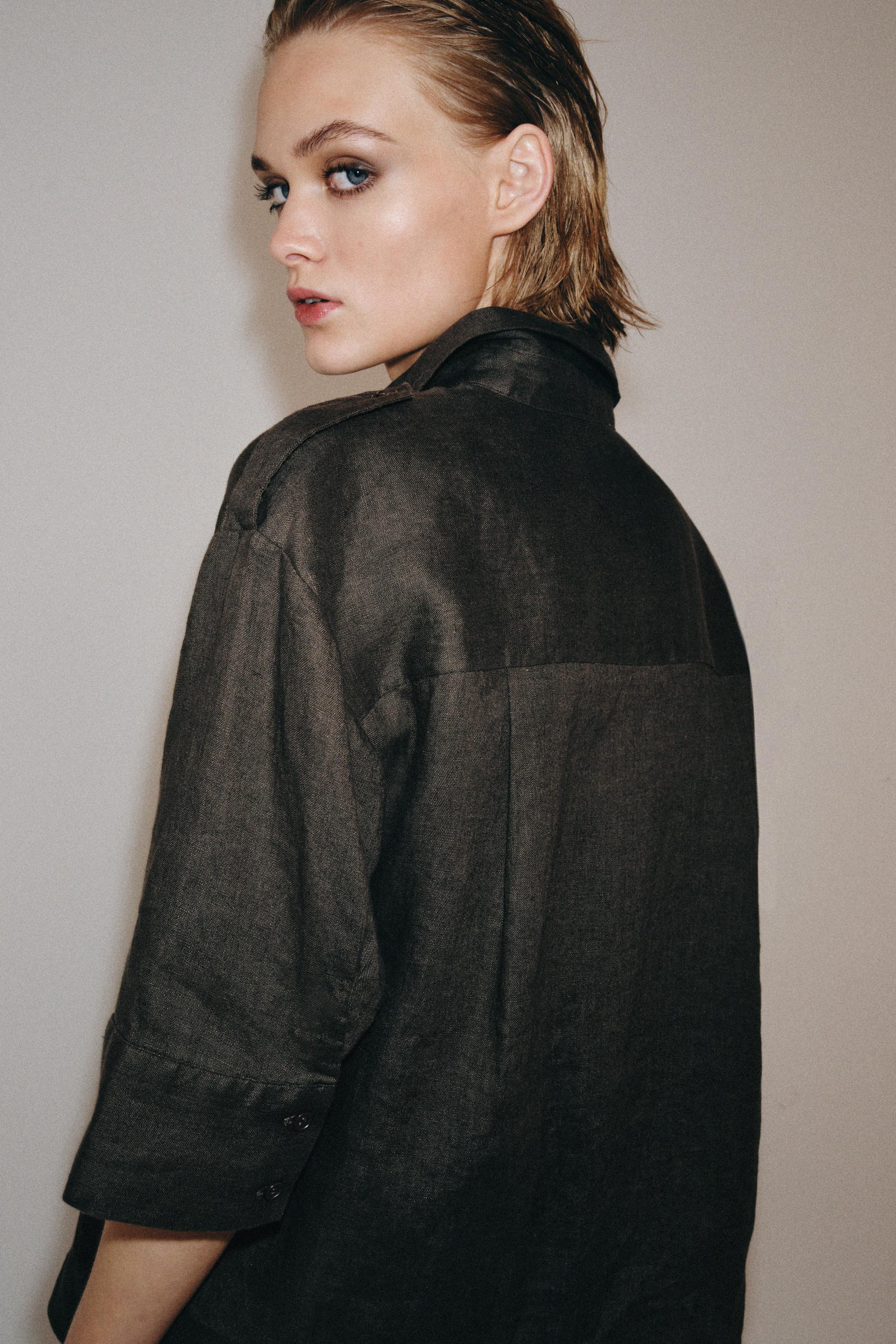 ZW COLLECTION LINEN POCKET SHIRT